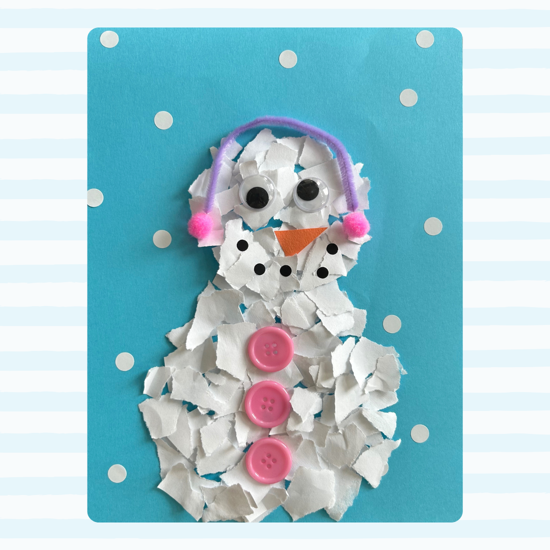 Kids Craft: Paper-Tearing Snowman